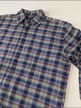 Vintage Missoni Sport Cotton Long Sleeve Multi Color Button-Down Shirt Size 50